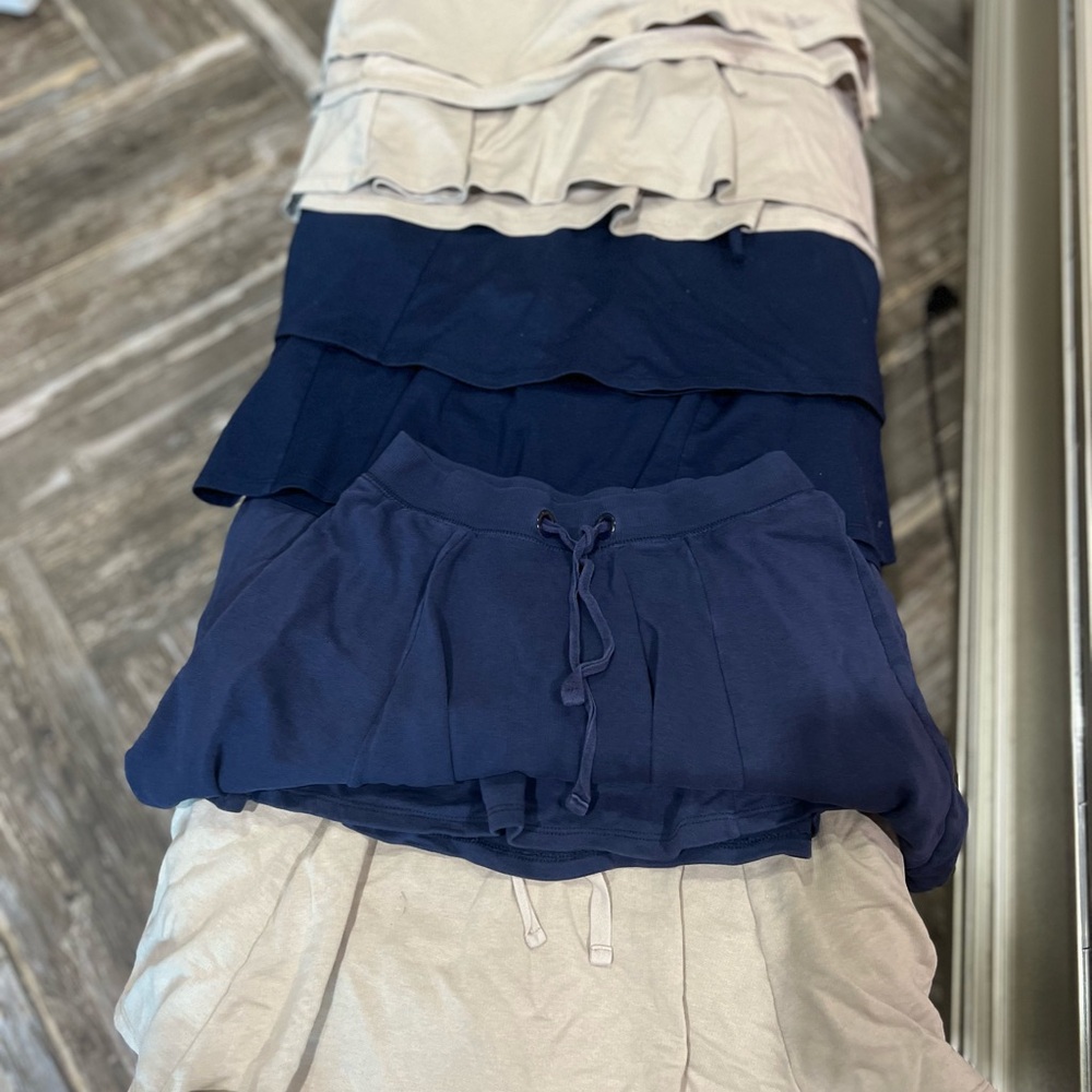 7 Justice 14-16 Navy and Beige Skirt Set